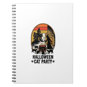 Carnet Fête de chat Halloween Design de chats de sorcière