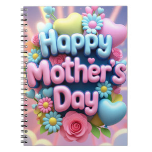 Carnet fête de la mère heureuse