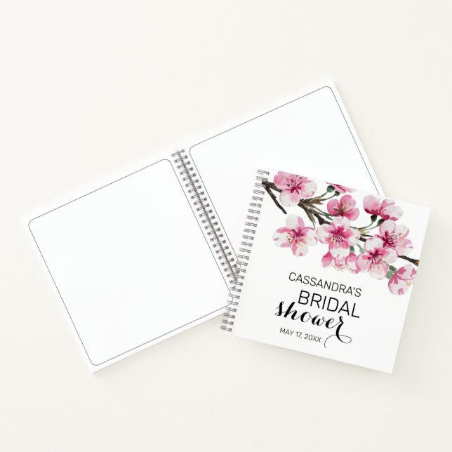 Carnet Fête de mariage botanique à fleurs de cerisier ros (Intérieur)