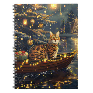 Carnet Fête de Noël du chat du Bengale Voyage