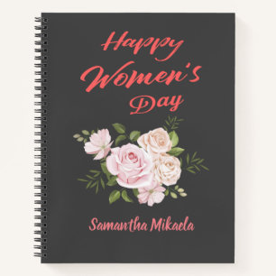 Carnet fête des femmes joyeuses gris foncé
