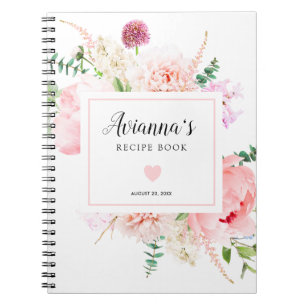 Carnet Fête des mariées de pivoine rose rustique