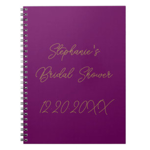 Carnet Fête des mariées Monogrammes Purple Gold Mariage i