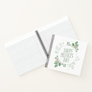 Carnet Fête des mères Serment vert Feuille Ordinateur