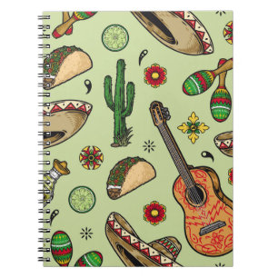 Carnet Fête mexicaine colorée vintage sans couture motif 