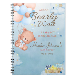 Carnet Fête prénatale pour un bébé ours garçon