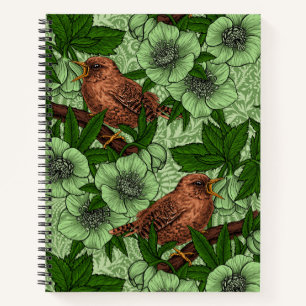 Carnet Feu et hellebore, vert clair