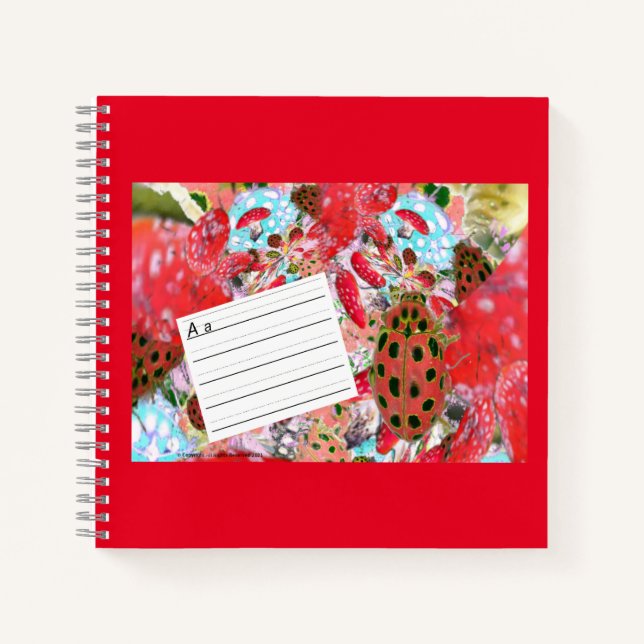 Carnet Feuille de calcul ABC Lettres en calque rouge (Devant)