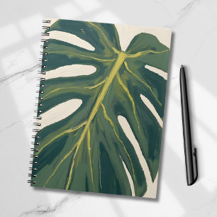 Carnet Feuille de Monstera verte aquarelle botanique végé