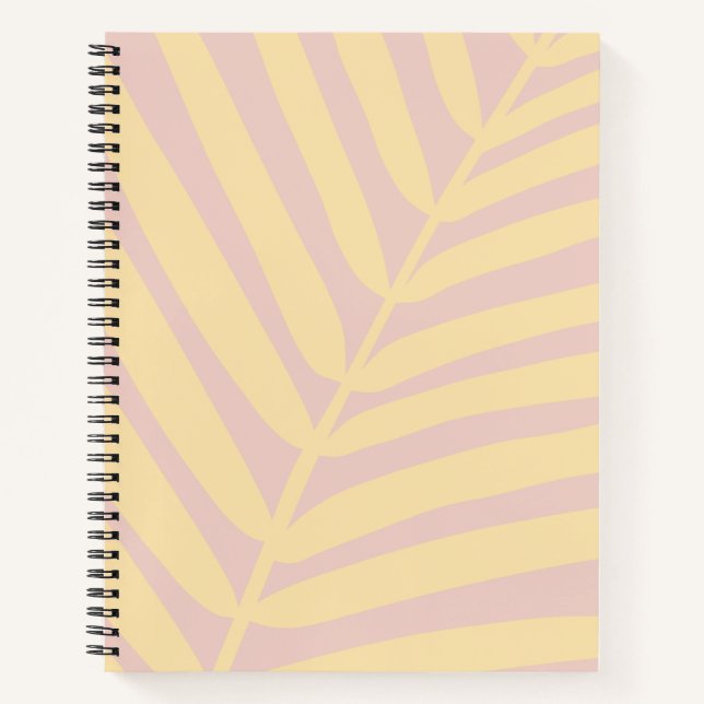 Carnet Feuille de palme tropicale jaune pastel (Devant)