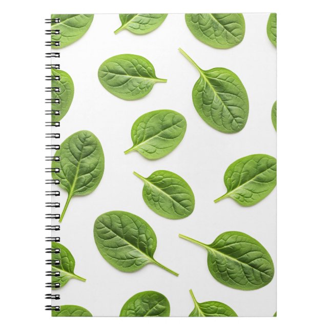 Carnet Feuille d'épinards bio Motif sans couture (Devant)