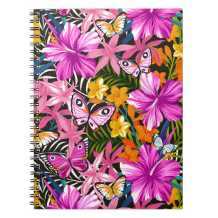 Carnet Feuille et fleurs tropicaux
