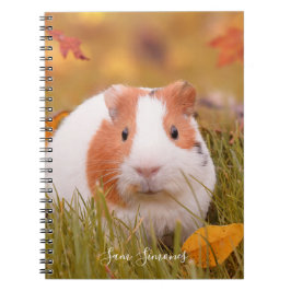 Carnet Feuille personnalisé/mignon de cobaye et d'automne