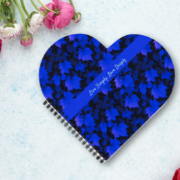 Carnet Feuilles d'automne bleues enchantées