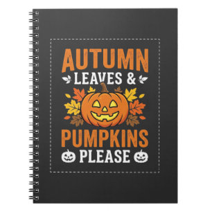 Carnet Feuilles d'automne Citrouille Halloween Design