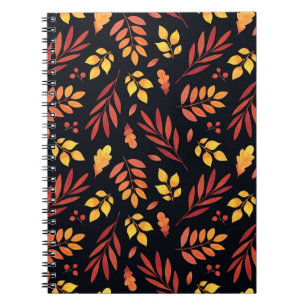 Carnet Feuilles d'automne colorées Motif d'aquarelle