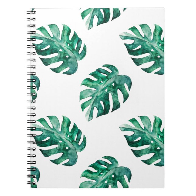 Carnet Feuilles de Monstera. Motif d'illustration tropica (Devant)