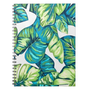 Carnet Feuilles de Monstera Tropical et Banana Blue Green