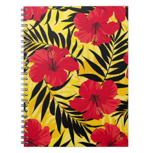 Carnet Feuilles de palmiers à fleurs tropicales, motif vi