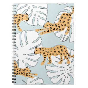 Carnet Feuilles de palmiers léopards tropicaux, e