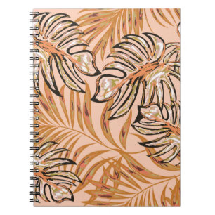 Carnet Feuilles de palmiers tropicaux, jungle. Patte flor
