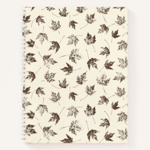 Carnet Feuilles d'érable d'automne à la crème - motif san