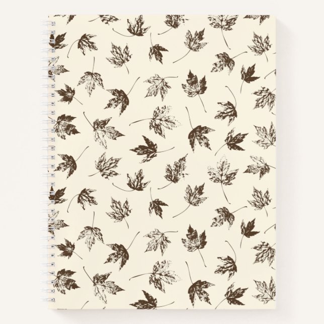 Carnet Feuilles d'érable d'automne à la crème - motif san (Devant)