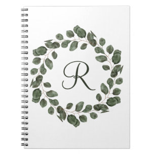 Carnet Feuilles d'eucalyptus élégantes et modernes Monogr