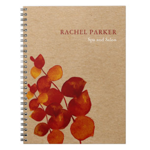 Carnet Feuilles d'eucalyptus élégantes Kraft rustique