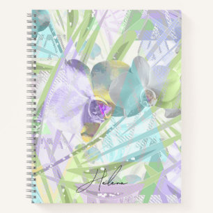Carnet Feuilles d'orchidées et de palmiers, tropicale