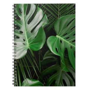 Carnet Feuilles et feuilles de palmiers verts