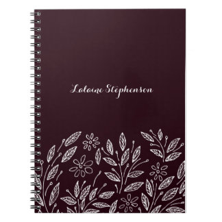 Carnet feuilles et fleurs de gribouillis
