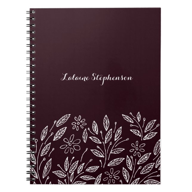 Carnet feuilles et fleurs de gribouillis (Devant)