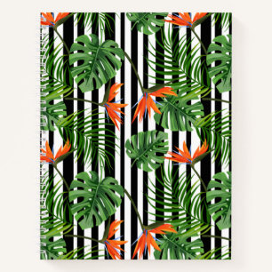 Carnet Feuilles et fleurs tropicaux dynamiques