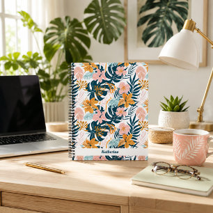 Carnet Feuilles Fleurs Tropicales Boho