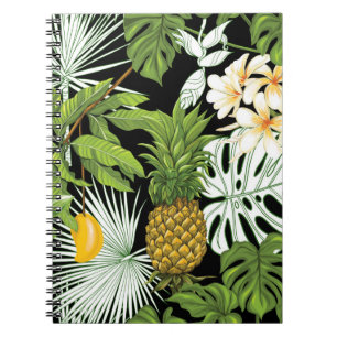Carnet Feuilles tropicaux et fruits sans couture motif