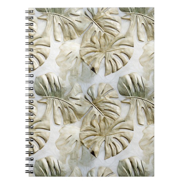 Carnet Feuilles tropicaux Gold Green (Devant)