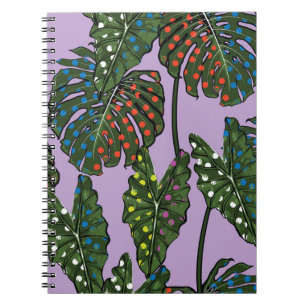 Carnet Feuilles tropicaux : pois vintage.