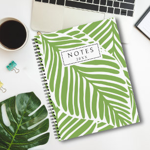 Carnet Feuilles verts modernes personnalisés