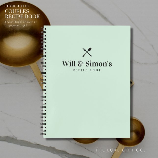 Carnet Fiançailles cadeau Couples Vert moderne Recette vi (Créateur téléchargé)