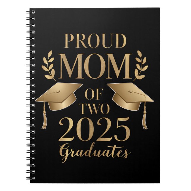 Carnet Fier maman de deux diplômés 2025 jumeaux diplômés (Devant)