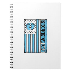 Carnet Fier Nouveau Papa Pieds de Bébé Drapeau Vector Des