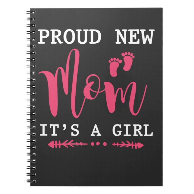 Carnet Fière nouvelle mère d'une fille nouveau-né bébé ma (Devant)