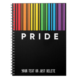 Carnet Fierté personnalisable Code barre arc-en-ciel LGBT