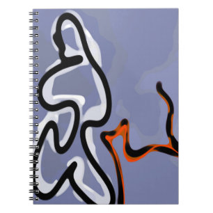 Carnet Figure avec Feline : bleu Abstrait, orange, B & W