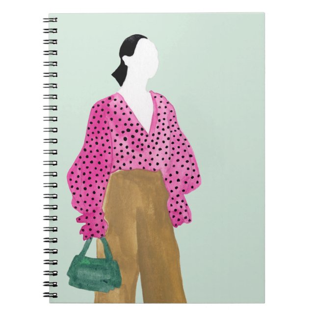 Carnet Figure de mode debout - Pointe Polka haut (Devant)