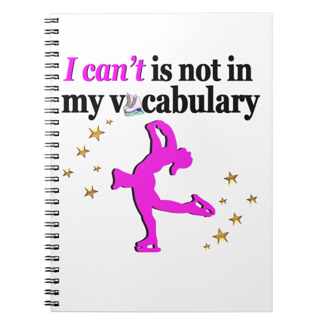 CARNET FIGURE ROSE PATINAGE OBJECTIFS ET RÊVES (Devant)