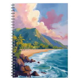 Carnet Fiji Mountains Coastline Travel Painting