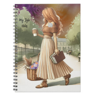 Carnet Fille à la chevelure rousse branchée avec Booksboo