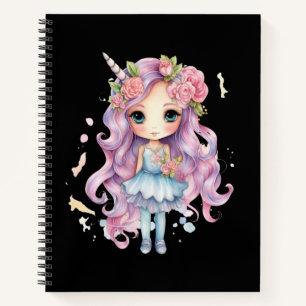 Carnet fille à licorne mignonne